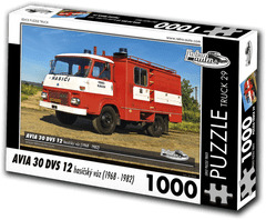 RETRO-AUTA Puzzle TRUCK št. 29 AVIA 30 DVS 12 gasilsko vozilo (1968-1982) 1000 kosov