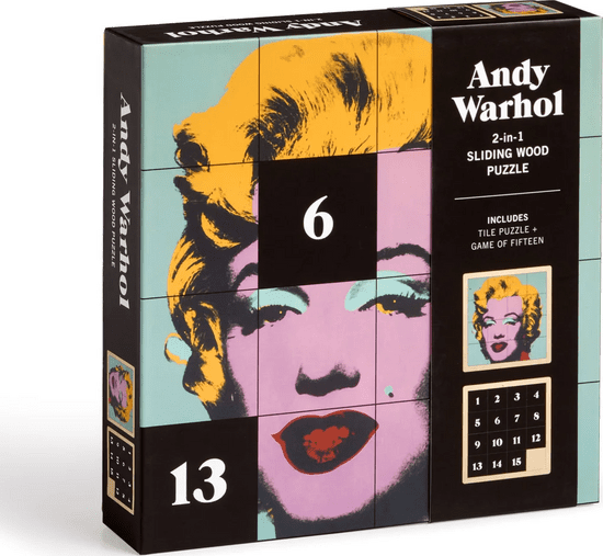 Galison Andy Warhol drsna lesena sestavljanka: (16 kosov): Marilyn 2v1