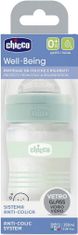 Chicco Steklena steklenička za dojenčke Well-being silikonska 150 ml uni