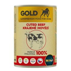 IRONpet Gold Dog Goveje meso, narezano na rezine, v konzervi 400 g