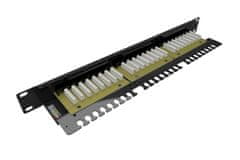 Solarix Patch panel SX24L-6-UTP-BK-N UTP cat.6 24p. 1U, vezana palica, črna