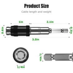 1/4" šesterokotni magnetni rotacijski sveder - magnetno držalo za konico