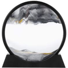 Dollcini Okrasni dodatki, 3D gibljiva pokrajina Slikanje s peskom Glass Frame Art Dinamična dekoracija peščene ure, skrilasto črnac