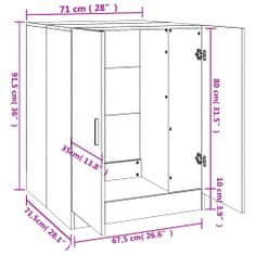 Vidaxl Omara za pralni stroj bela 71x71,5x91,5 cm