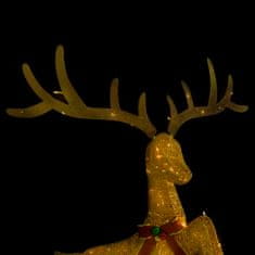 Vidaxl Božična dekoracija leteči jelen 120 toplo belih LED lučk