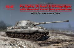 ICM maketa-miniatura Pz.Kpfw.VI Ausf.B Königstiger s kupolo Henschel • maketa-miniatura 1:35 tanki in oklepniki • Level 4