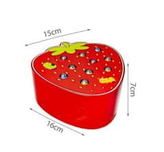 Kruzzel Lesena magnetna igra za lov na črve Strawberry ISO