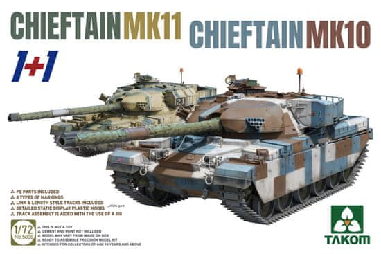 Takom maketa-miniatura CHEFTIAN Mk.11 and CHEFTIAN Mk.10 • maketa-miniatura 1:72 tanki in oklepniki • Level 3