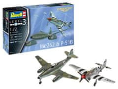 Revell maketa-miniatura Combat Set Messerschmitt Me 262 + P-51B Mustang • maketa-miniatura 1:72 starodobna letala • Level 3