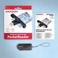 AXAGON CRE-SMPA, USB-A PocketReader čitalnik kontaktnih kartic Pametna kartica, (eCitizen, odjemalec eID)