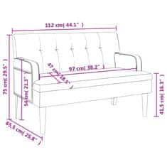 Vidaxl Klop z naslonom črna 112x65,5x75 cm umetno usnje