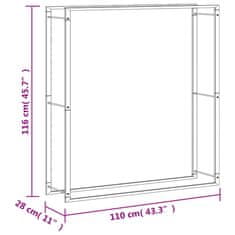 Vidaxl Stojalo za drva 110x28x116 cm nerjaveče jeklo