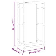 Vidaxl Stojalo za drva 50x28x94 cm nerjaveče jeklo