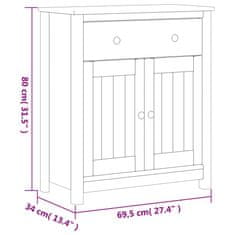 Vidaxl Kopalniška omarica BERG črna 69,5x34x80 cm trdna borovina