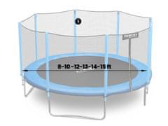 ACTIVESHOP Trampolin z zunanjo mrežo 8-15 ft modra Neo-Sport