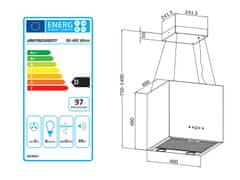 ACTIVESHOP Otočna kuhinjska napa 40 cm Berdsen 40E + 2 filtra