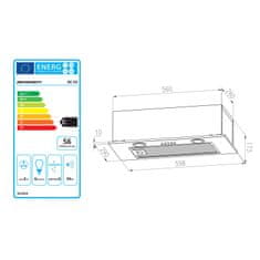 ACTIVESHOP Podometna kuhinjska napa 60 cm črna BE-50