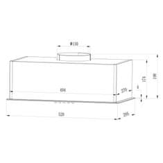 ACTIVESHOP Podometna kuhinjska napa 52 cm črna BT-236