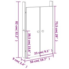 Vidaxl Zunanja kuhinjska vrata 2 kosa bela 50x9x82 cm trdna borovina