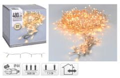 M.A.T Group Božične lučke 36m 480LED tople BELE barve, TRA žica