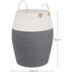 Songmics košara za perilo, 125 l, siva bež (LCB421G01)