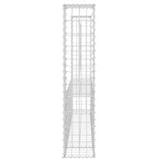 Vidaxl Gabion košara U-oblike z 2 stebroma železo 140x20x100 cm