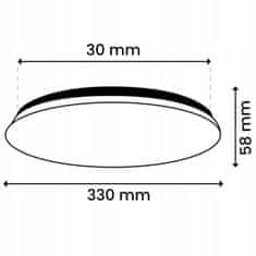 LUMILED Stropna svetilka LED plafon NOTUS 18W 4000K okrogla bela 33cm