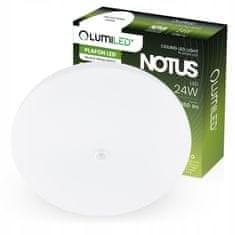 LUMILED Stropna svetilka LED plafon NOTUS 24W 4000K okrogla bela 38cm s senzorjem gibanja