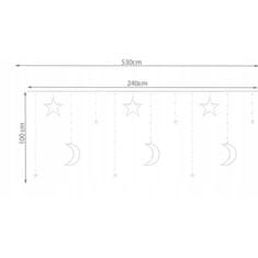 Northix Svetlobna zavesa - zvezde in lune - LED 