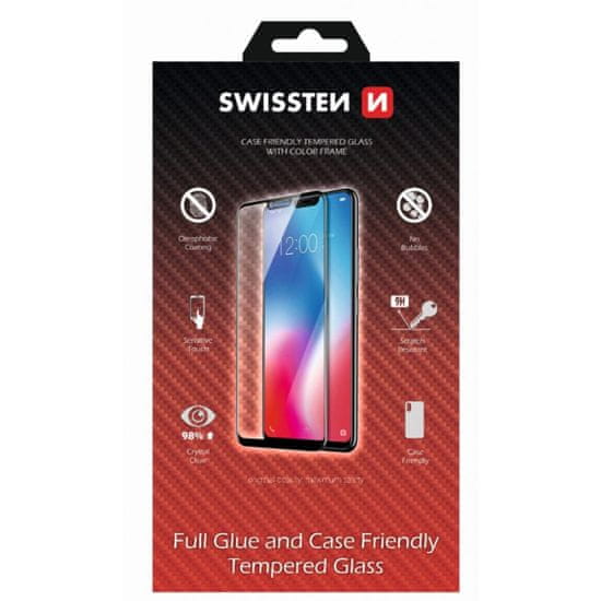 SWISSTEN Swissten Full Glue, Color frame, Case friendly, Zaščitno kaljeno steklo,Samsung Galaxy A53 5G, črno