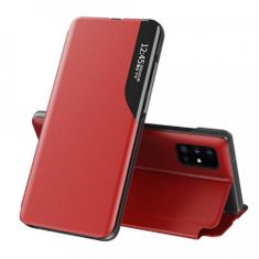 HURTEL Eco Leather View Case, Samsung Galaxy A12, rdeč