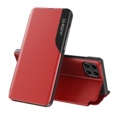 HURTEL Eco Leather View Case, Samsung Galaxy A22 4G, rdeč