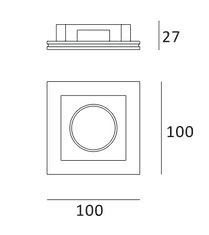 Hagolights Stropna vgradna luč 100×100