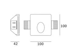Hagolights Stenska vgradna luč 100X100