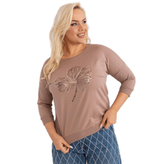 RELEVANCE Ženska bluza 3/4 rokav plus size WENA temno bež barve RV-BZ-9191.78_403986 Univerzalni