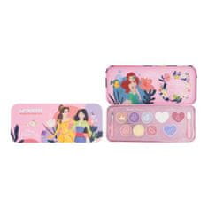 Lip Smacker Disney Princess Lip & Face Tin Set glos za ustnice 2 x 1,2 g + lip glos 0,6 g + osvetljevalna krema 6 x 1,8 g + aplikator 2 kos + pločevinasta škatla