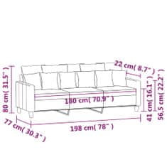 Vidaxl Trosed rjav 180 cm blago