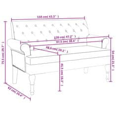 Vidaxl Klop z naslonom črna 120x62x75,5 cm blago