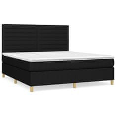 Vidaxl Box spring postelja z vzmetnico črna 180x200 cm blago