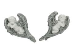 Angel iz polivinila 2 kosa 70 mm bele barve s srebrnimi krili