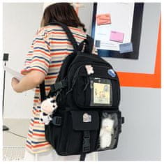 Dollcini elegantna šolska torba 15,6" nahrbtnik za prenosni računalnik, elegantna torba za prosti čas, šolska torba Travel Business College, roza/siva