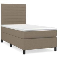 Vidaxl Box spring postelja z vzmetnico taupe 100x200 cm blago