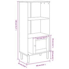 Vidaxl Knjižna omara SENJA videz ratana bela 60x35x130 cm borovina