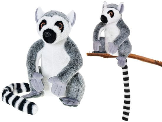 Lemur plišast 25 cm sedeči