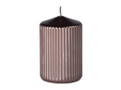 Graviran cilinder 65x100mm, rjava kovinska barva, sveča