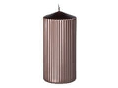 Graviran cilinder 65x140mm, rjava kovinska barva, sveča