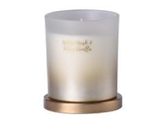 Emocio steklena dišeča sveča 80x90 mm s pločevinastim pokrovčkom, v darilni škatli Beli mošus in topla vanilija