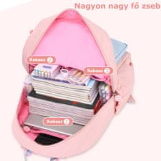 Dollcini Elegantna šolska torba, nahrbtnik, elegantna torba za vsak dan, potovalna, študentska torba, svetlo roza