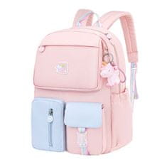 Dollcini Elegantna šolska torba, nahrbtnik, elegantna torba za vsak dan, potovalna, študentska torba, svetlo roza