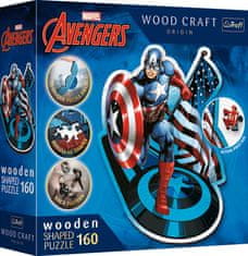 Trefl Wood Craft Origin sestavljanka Captain America Fearless 160 kosov